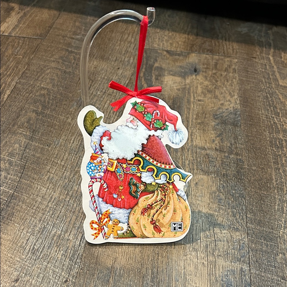 Mary Engelbreit Waving Santa Claus Ornament Wood‎ and Paper Midwest